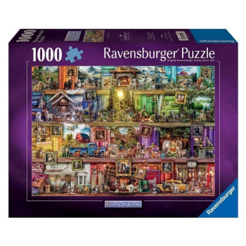 Puzzle 1000 Psy w bibliotece